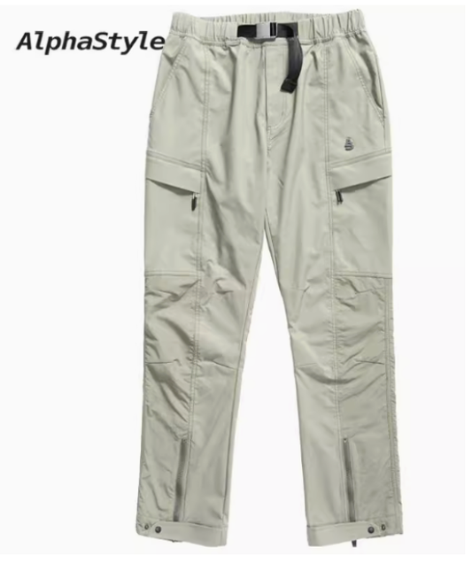AlphaStyle Erle Sports Zip Joggers (MBSS-2001A) OLIVE