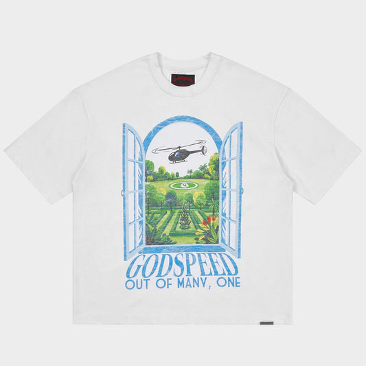 GODSPEED Helipad-dreams-t-shirt-white