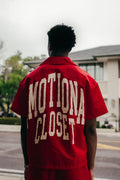 Mixed Emotion “Backyard” Nylon Shirt-Red