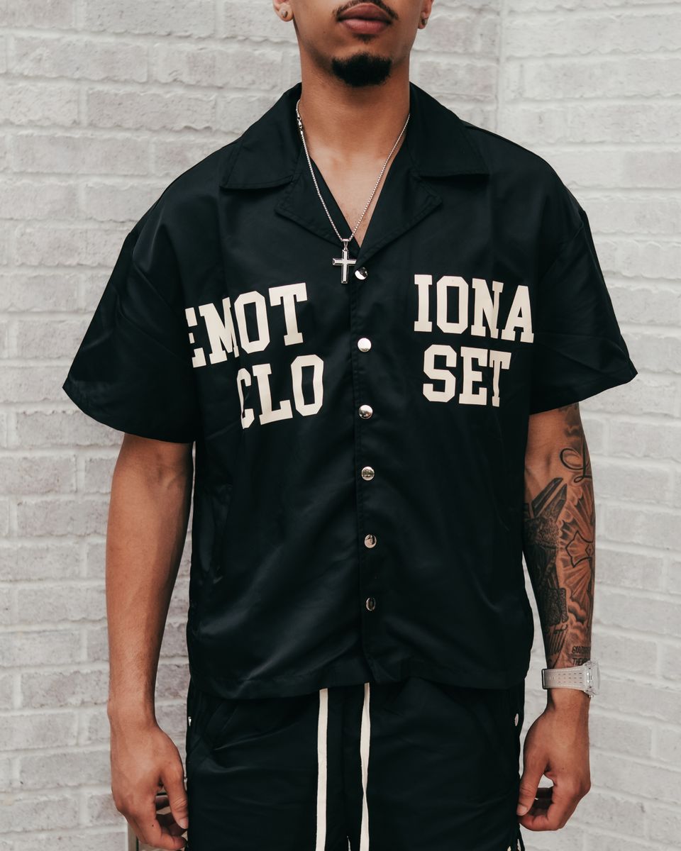 Mixed Emotion “Backyard” Nylon Shirt Black