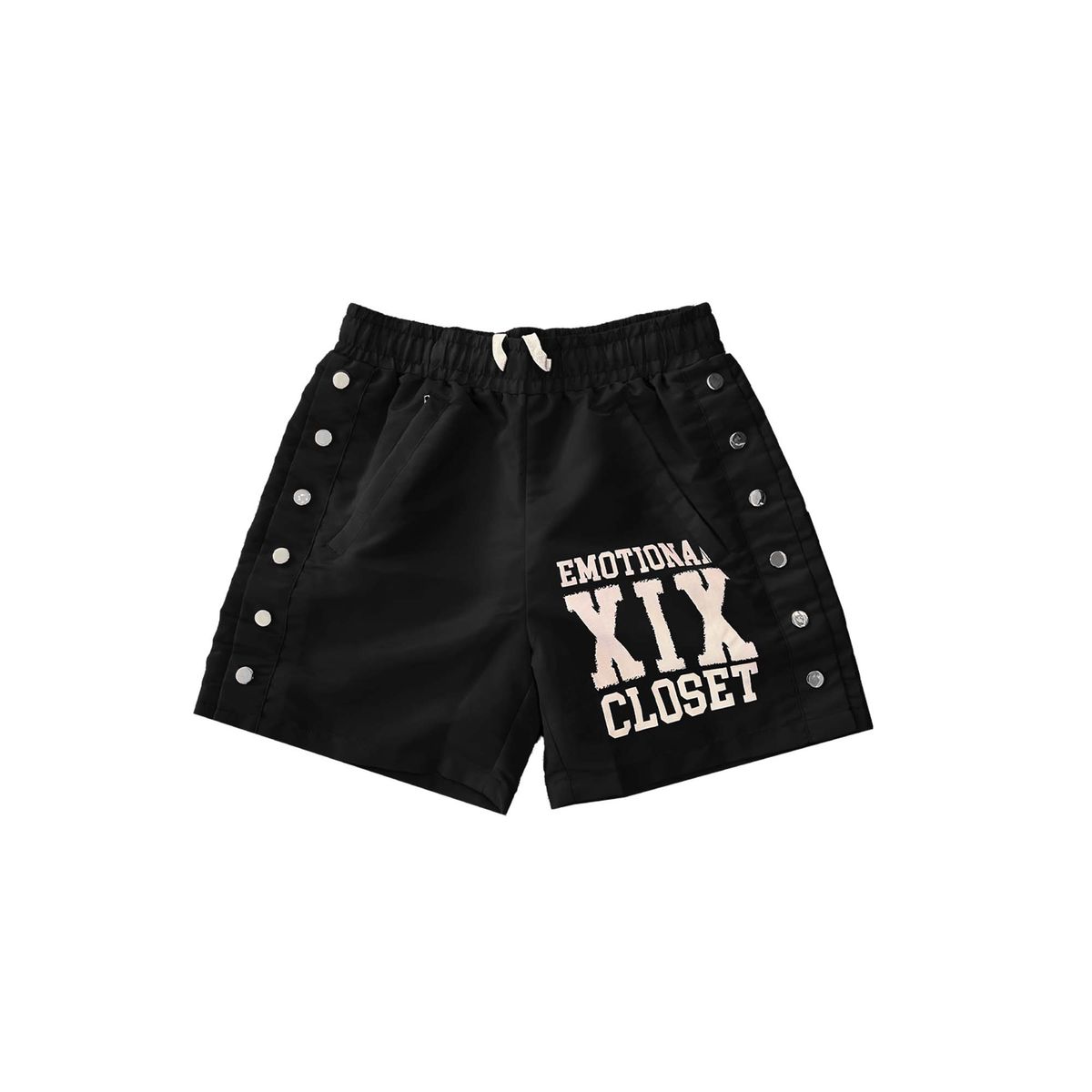 Mixed Emotion  “Backyard” Nylon Shorts - Black