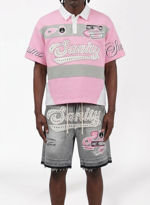 Politics T-Shirt - Pink And White - SPR26-85