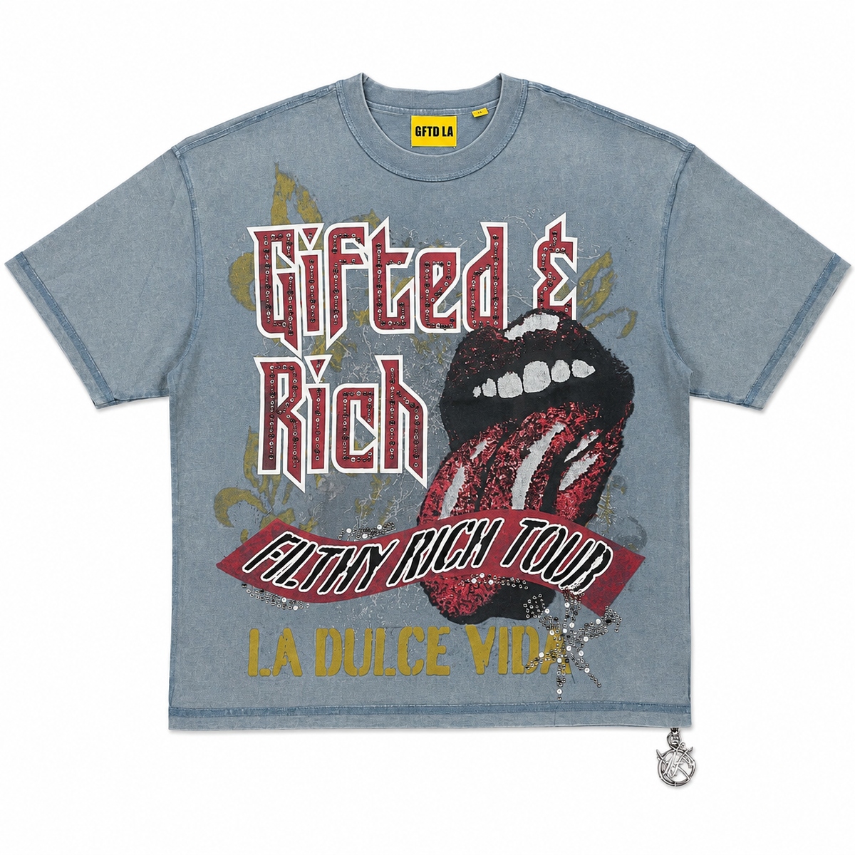 GFTD GIFTED AND RICH BLUE TEE