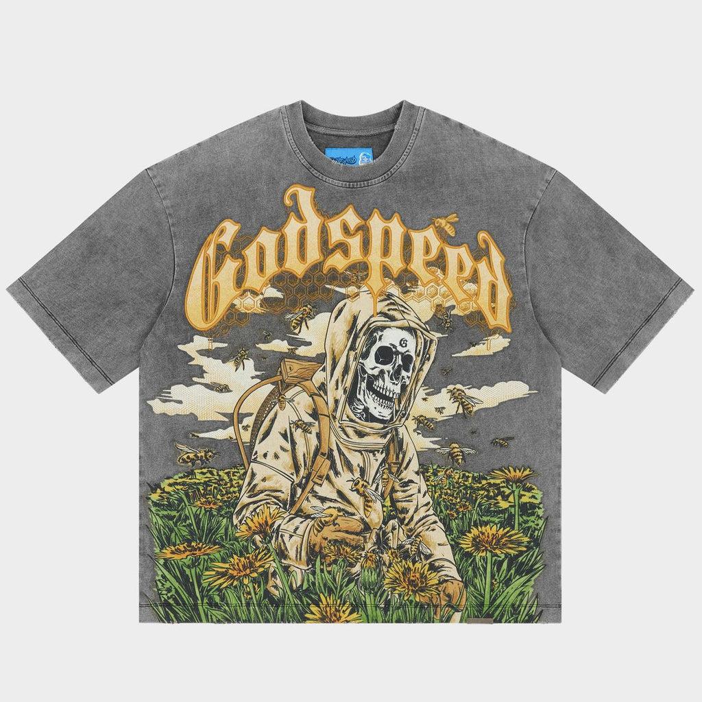 Godspeed Save the Bees II T-Shirt NG Grey Wash