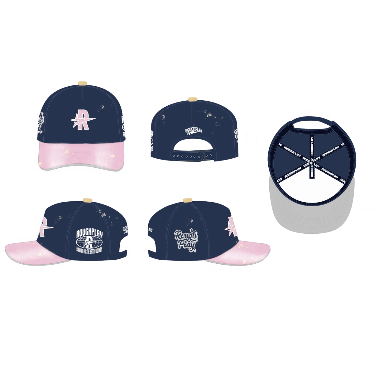RoughPlay VINTAGE SNAPBACK (NAVY/PINK)