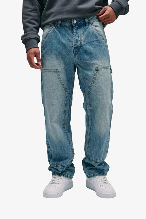 SILNT CHPTRS "Rancher" Straight Leg Jeans-Light Blue Wash
