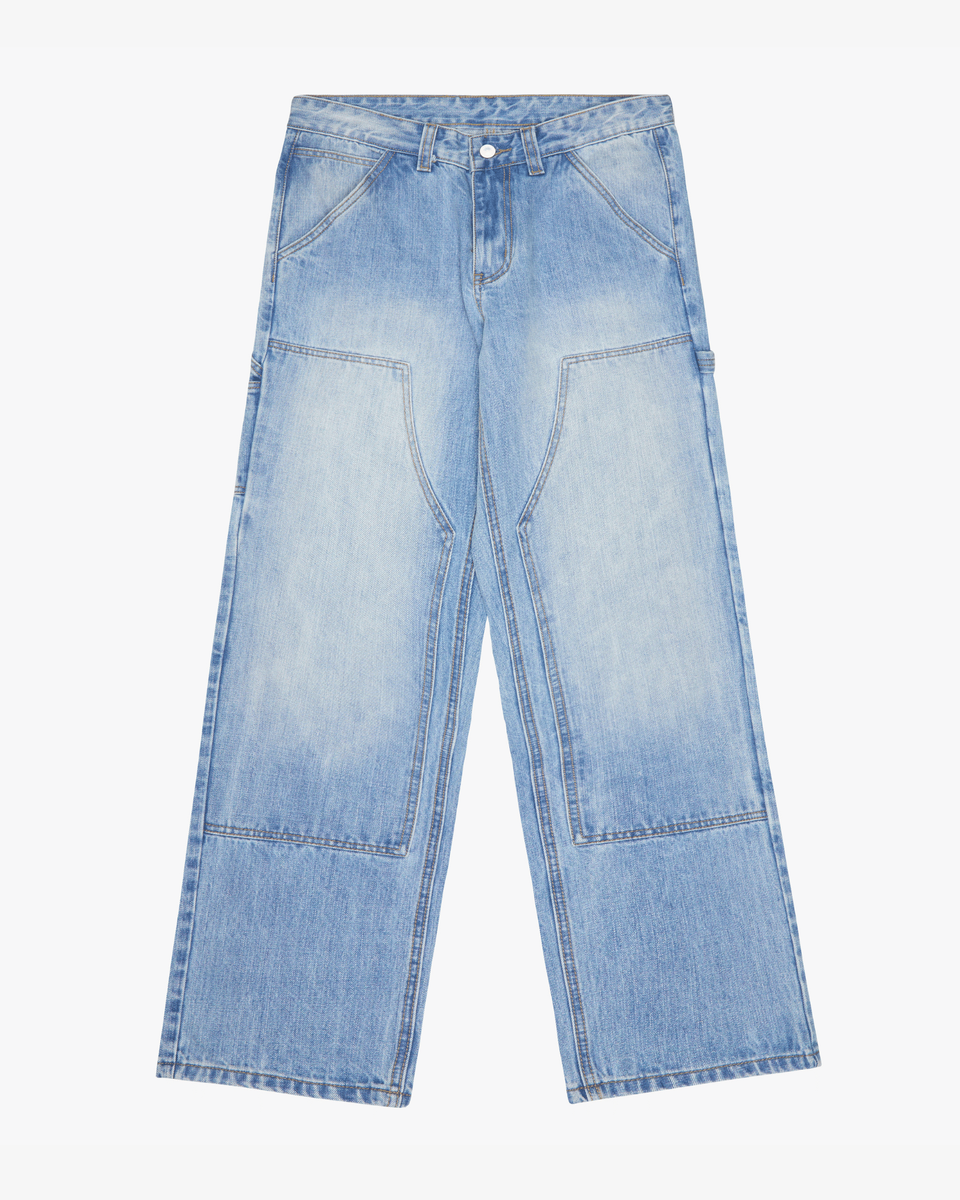 SILNT CHPTRS "Rancher" Straight Leg Jeans-Light Blue Wash