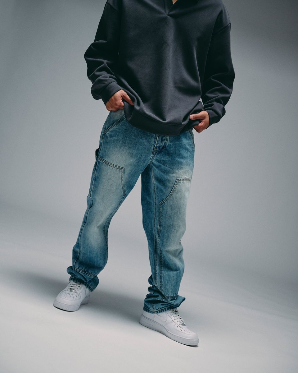 SILNT CHPTRS "Rancher" Straight Leg Jeans-Light Blue Wash