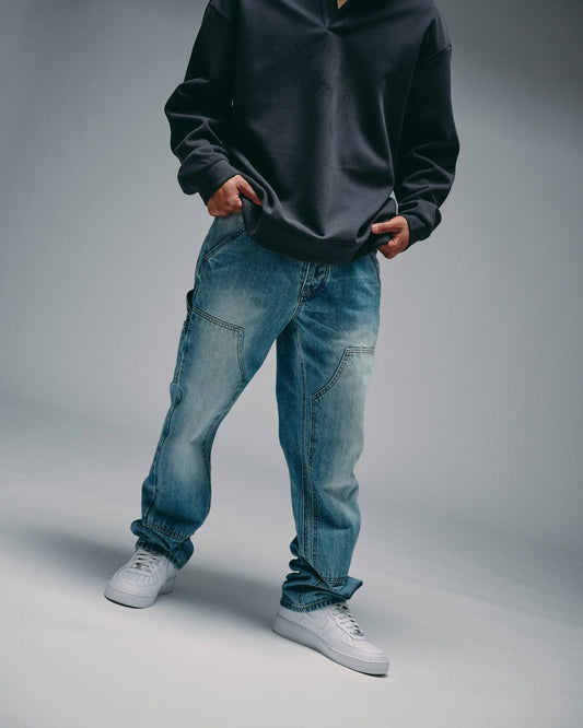 SILNT CHPTRS "Rancher" Straight Leg Jeans-Light Blue Wash