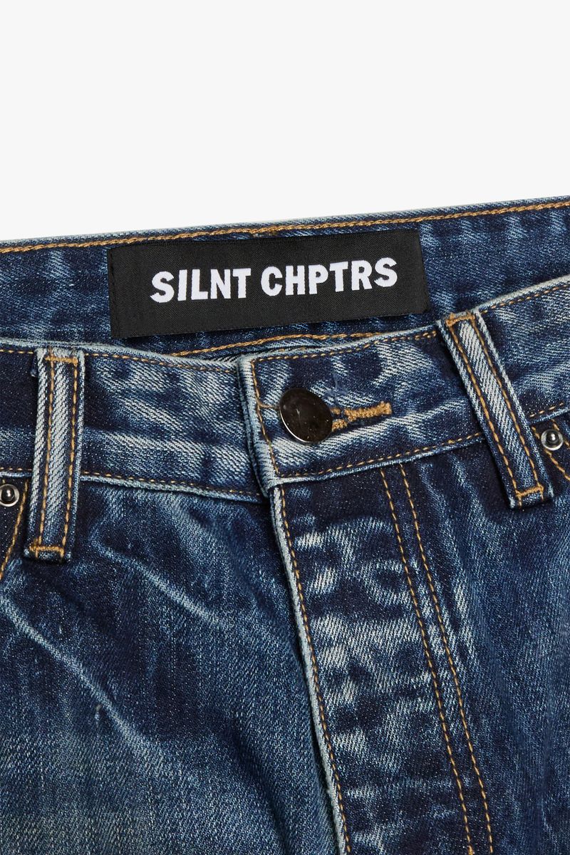 SILNT CHPTRS "Lab" Dark Vintage Ripped Straight Jeans