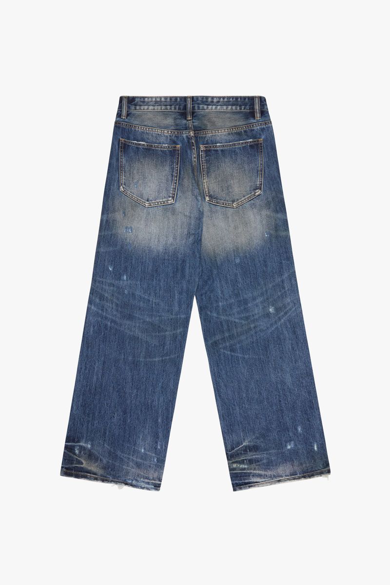 SILNT CHPTRS "Lab" Dark Vintage Ripped Straight Jeans