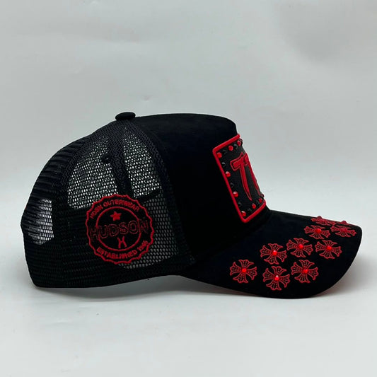 HUDSON V5 DIAMOND 777 SUEDE TRUCKER (CD0404) BLACK RED