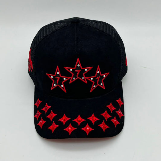 HUDSON V3 DIAMOND 777 SUEDE TRUCKER (CD0561) BLACK RED