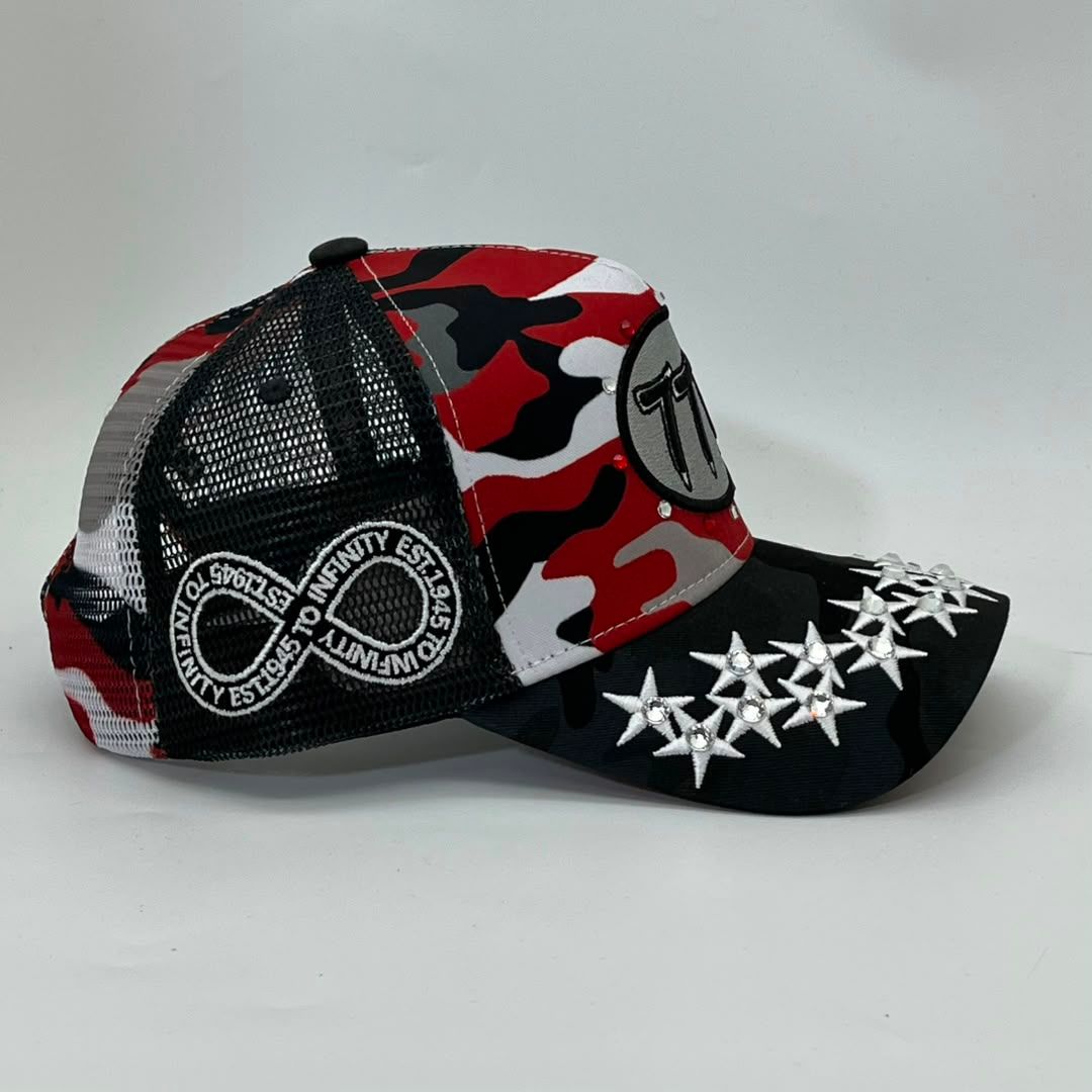 HUDSON V1 DIAMOND 777 CAMOUFLAGE TRUCKER (CD0554) RED BLACK
