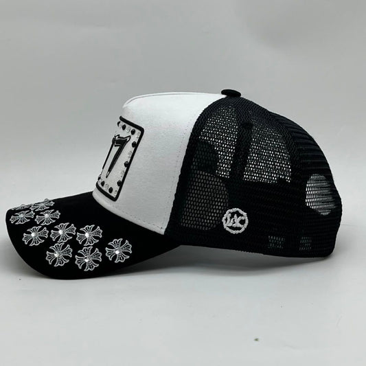 HUDSON V5 DIAMOND 777 SUEDE TRUCKER (CD0402) WHITE BLACK