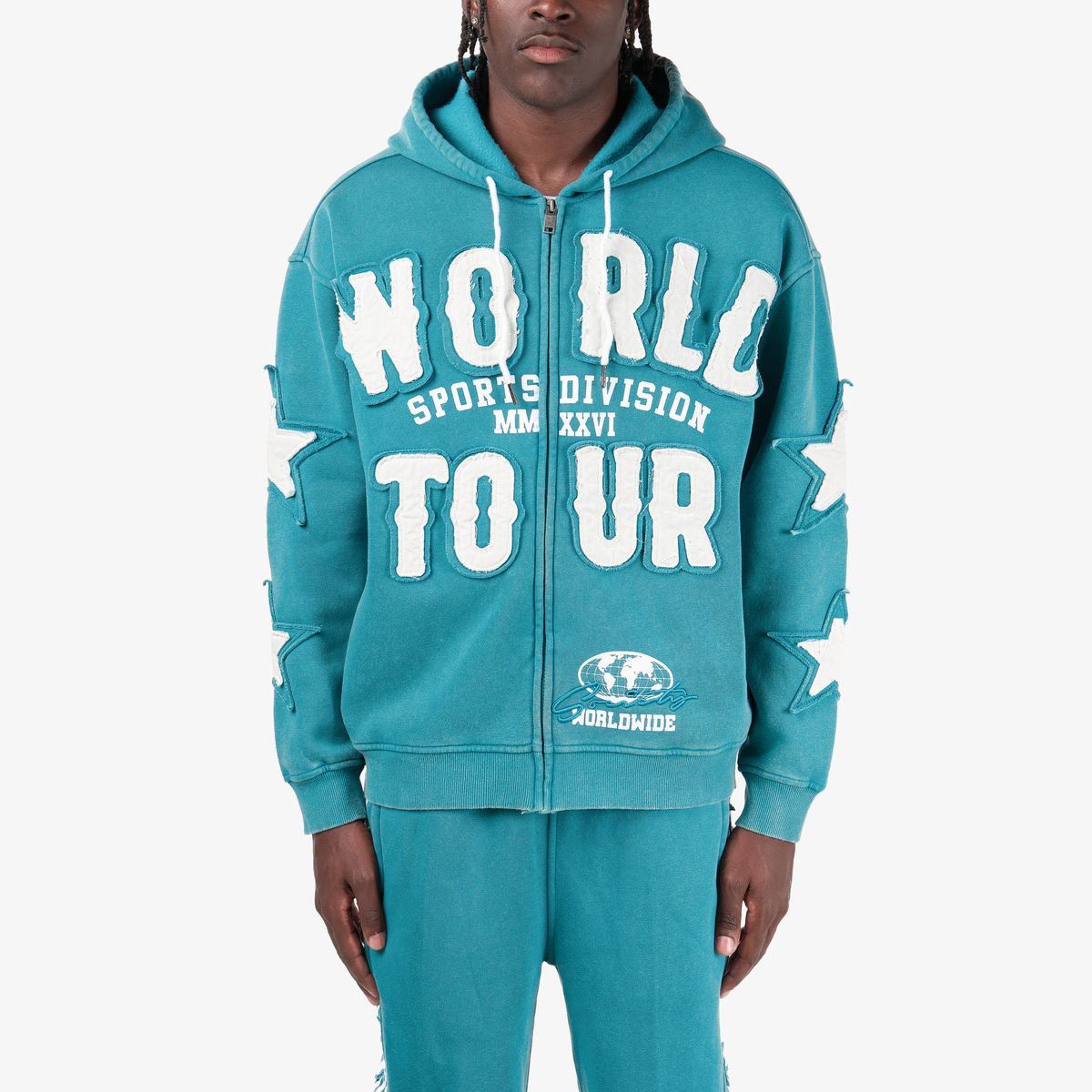 COPPER RIVET WORLD TOUR SWEATSUIT -TEAL