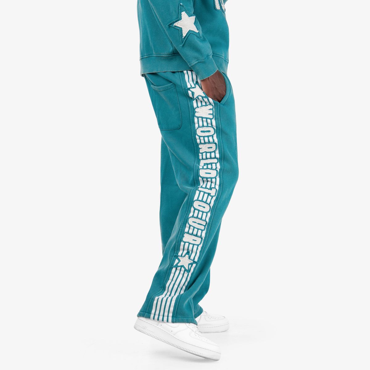 COPPER RIVET WORLD TOUR SWEATSUIT -TEAL