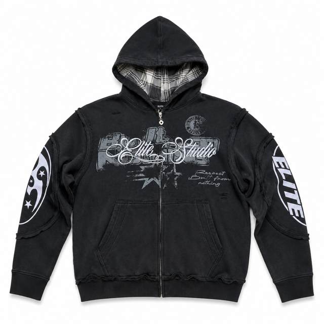 ELITE Embroidered Royal Men's Zip-Up (1133-D)