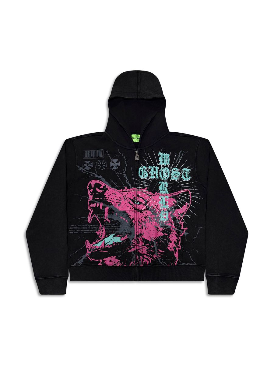 GHST WRLD Wolfpack Hoodie - Black (GSH1 - BLACK)