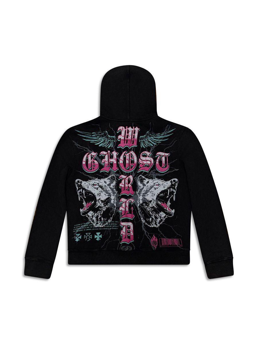 GHST WRLD Wolfpack Hoodie - Black (GSH1 - BLACK)