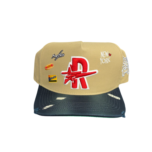 RoughPlay NYC SNAPBACK (TAN/NAVY)