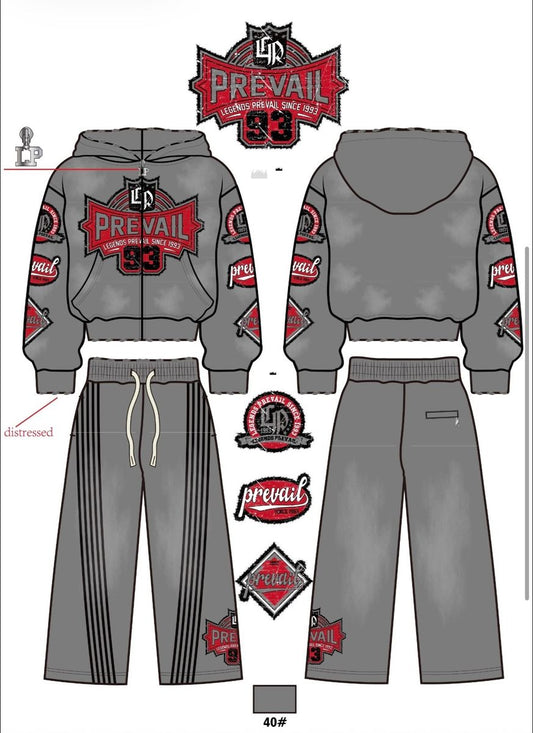 Legends Prevail Patched Sweatsuit - Grey (208)