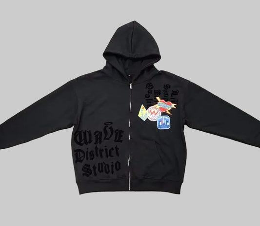 MR WAVE WDS Patches (black) Hoodie (WDS-4T005B)