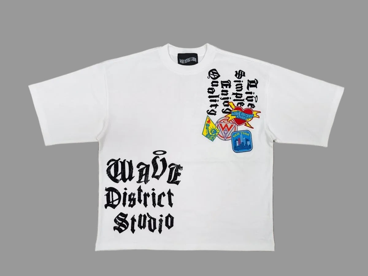 MR WAVE WDS Patches (Grey) Oversized tee (WDS-4T005C)