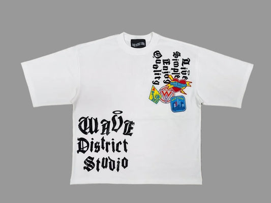 MR WAVE WDS Patches (Grey) Oversized tee (WDS-4T005C)