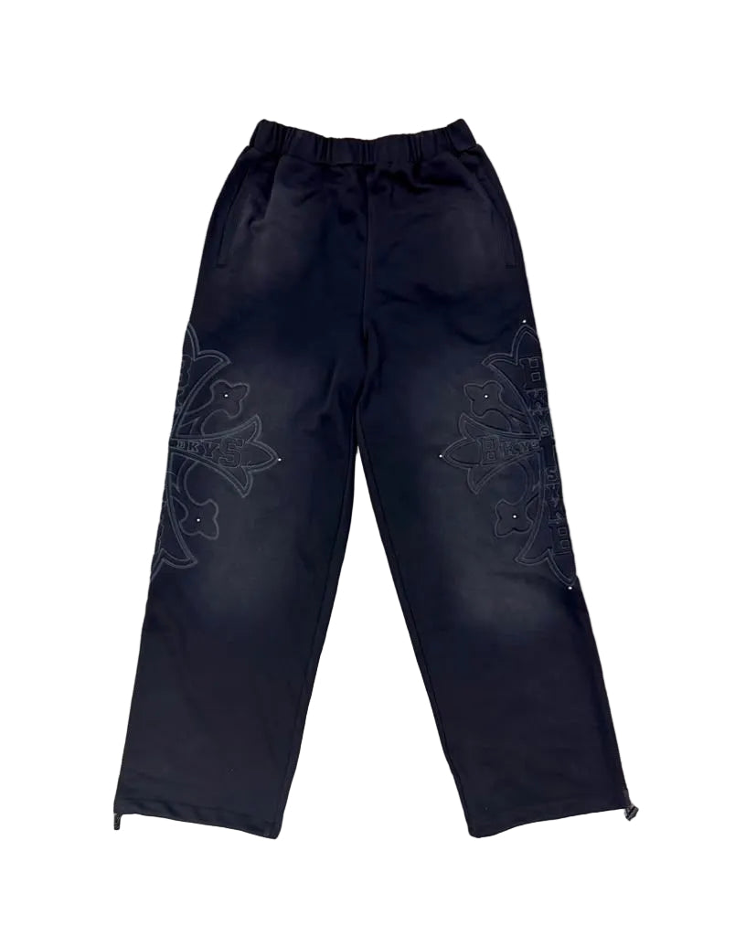 BKYS "Cross" F.Terry long pants - Black