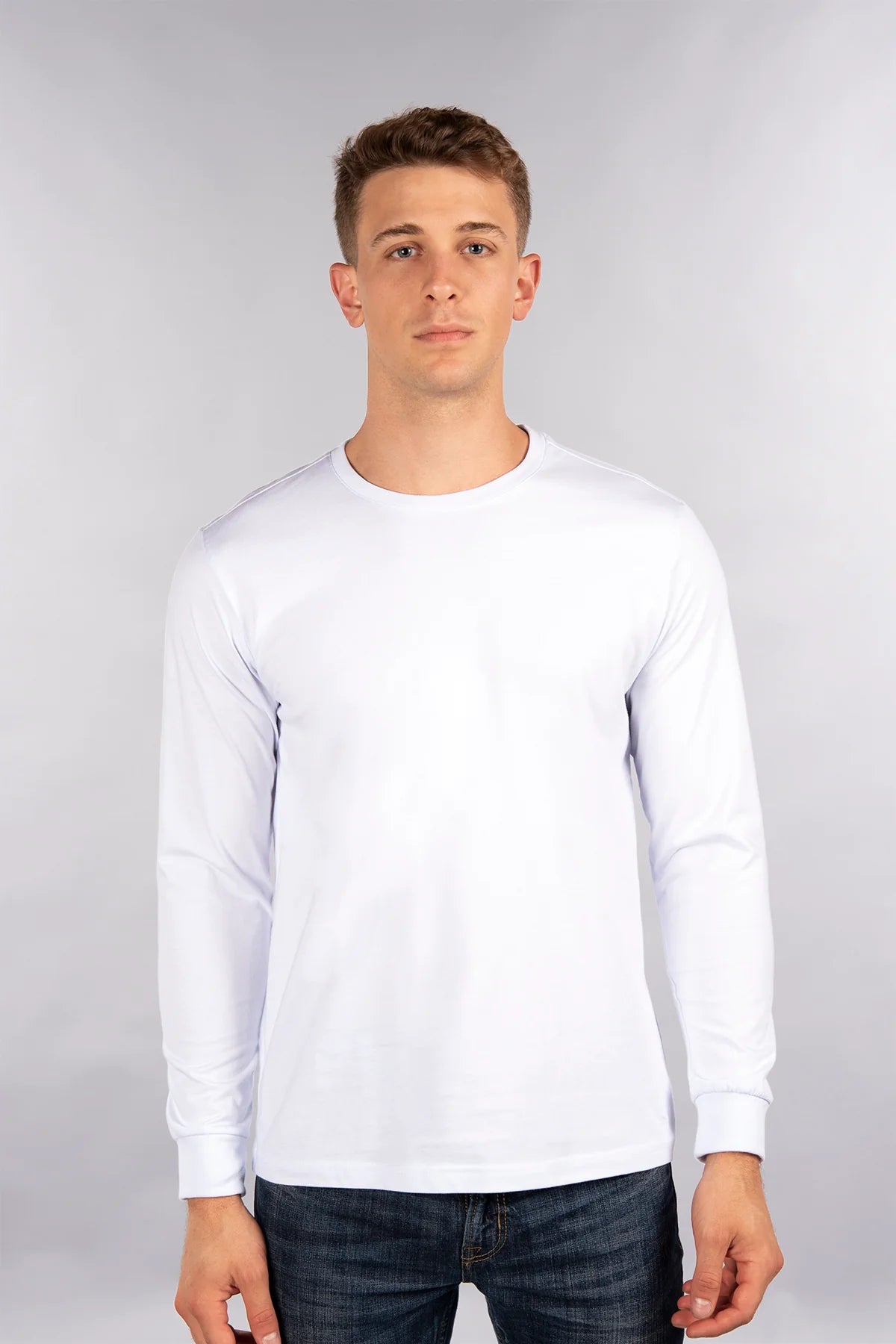 CITYLAB FITTED LONG SLEEVE SHIRT CREW - ICE WHITE 'BLUE LABEL' 0209R