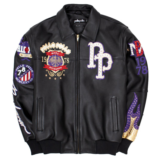 World Famous Pelle Jacket - Black/White/Purple/Gold Foil