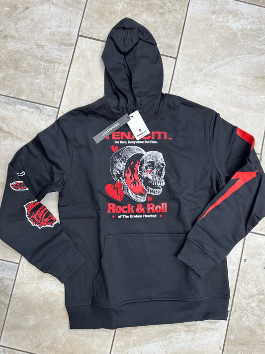 TENACITI ROCK AND ROLL HOODIE (T23-2019) BLACK