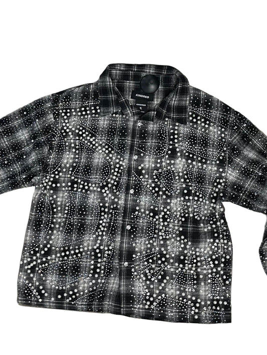 KD PREMIUM FLANNEL RHINESTONE SHIRTS-BLACK