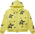 Sp5der Double Layer 5 Star Zip Hoodie 'Yellow'