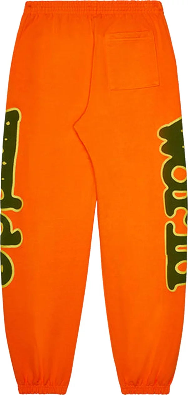 SP5DER  ORANGE BELUGA SWEATPANTS 'ORANGE'