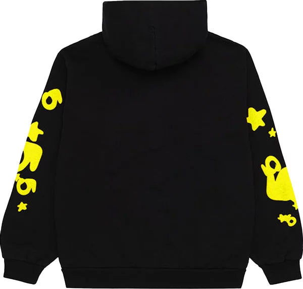 SP5DER  BELUGA  HOODIE 'ONYX/YELLOW'