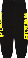 SP5DER BELUGA SWEATPANTS 'ONYX/YELLOW'