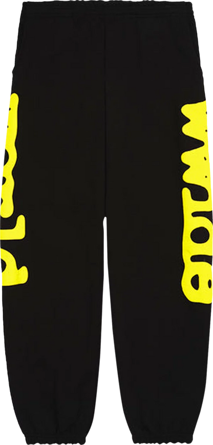 SP5DER BELUGA SWEATPANTS 'ONYX/YELLOW'