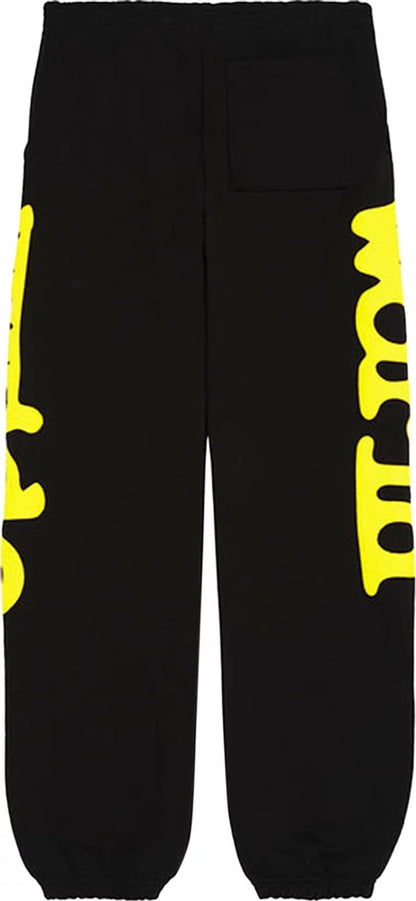 SP5DER BELUGA SWEATPANTS 'ONYX/YELLOW'