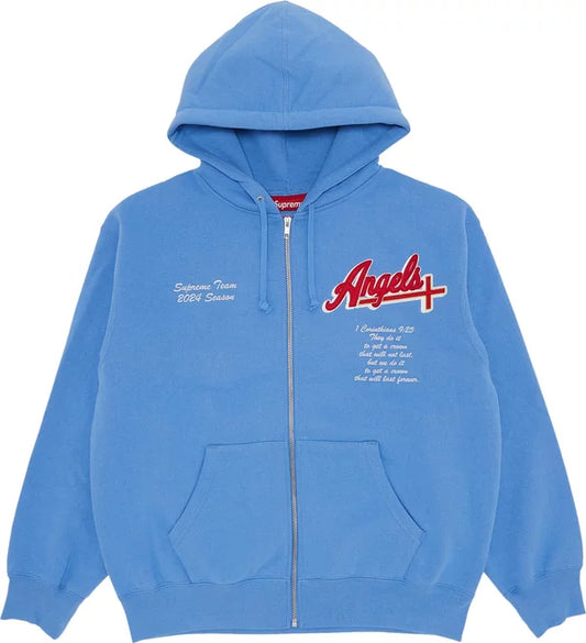 Supreme Salvation Zip Up Hooded Sweatshirt 'Light Blue'