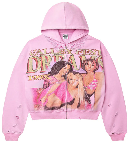 VALE FOREVER DREAMS ZIP UP HOODIE 'PINK'