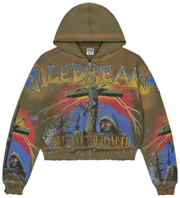 VALE FOREVER DAMNED BIG ZIP UP [OLIVE]