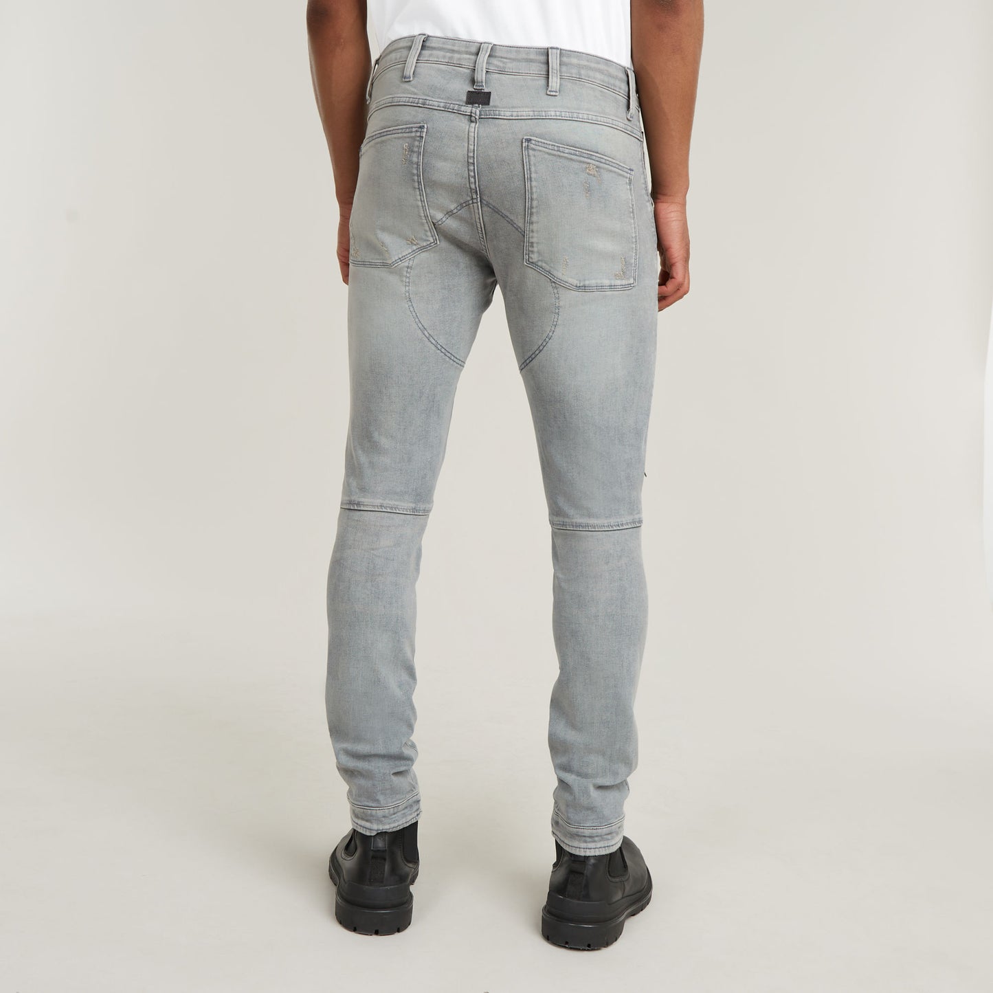 G-STAR 5620 3D ZIP KNEE SKINNY JEANS/VINTAGE OREON GREY DESTROYED