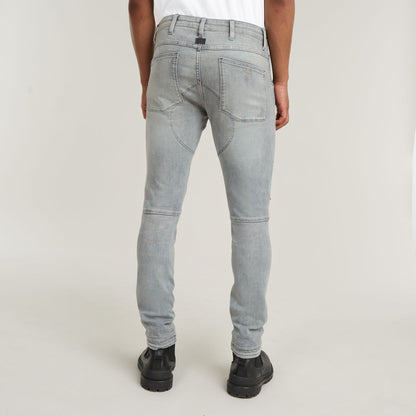 G-STAR 5620 3D ZIP KNEE SKINNY JEANS/VINTAGE OREON GREY DESTROYED