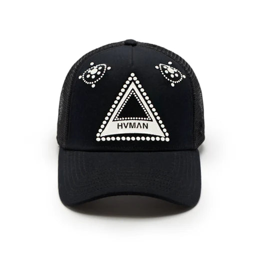 HVMAN TRIANGLE LOGO MESH TRUCKER HAT (326AC-HC07B)