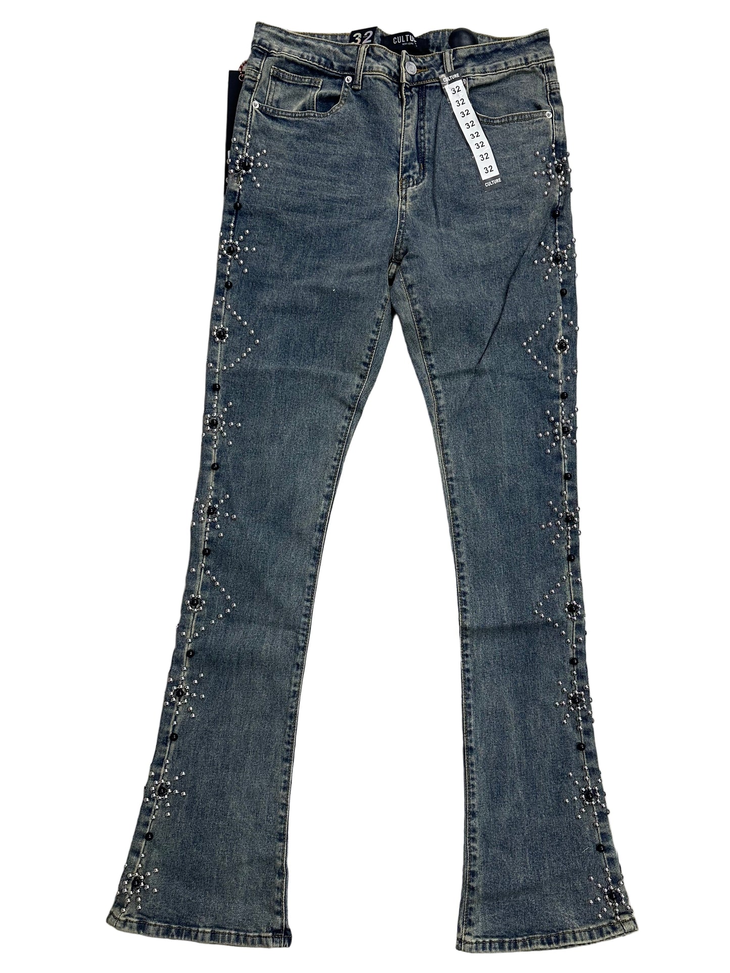 CULTURE STACKED JEANS ASH BLUE (811-2)