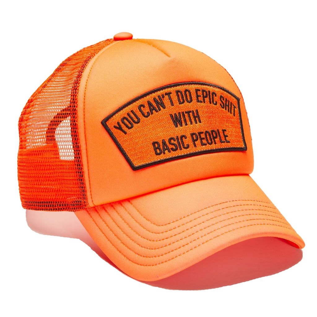 CULT "CAN'T DO EPIC SHIT" MESH BACK TRUCKER CURVED VISOR (624BC-CH52) CORAL