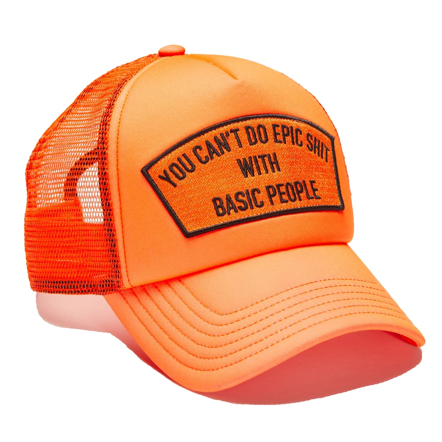 CULT "CAN'T DO EPIC SHIT" MESH BACK TRUCKER CURVED VISOR (624BC-CH52) CORAL