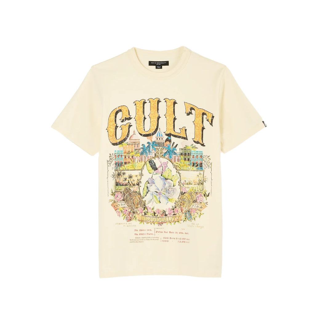 CULT SHORT SLEEVE CREW NECK TEE "CUBA" (625A4-K27A) Winter White